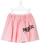 Moschino Kids Spray Print Logo Print Skirt - Pink & Purple