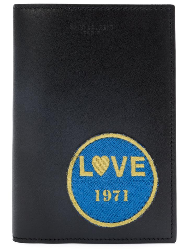 Saint Laurent Love 1971 Passport Case - Black
