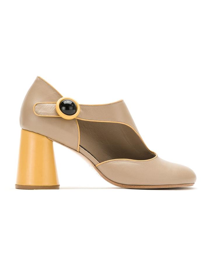 Sarah Chofakian Panelled Leather Pumps - Neutrals