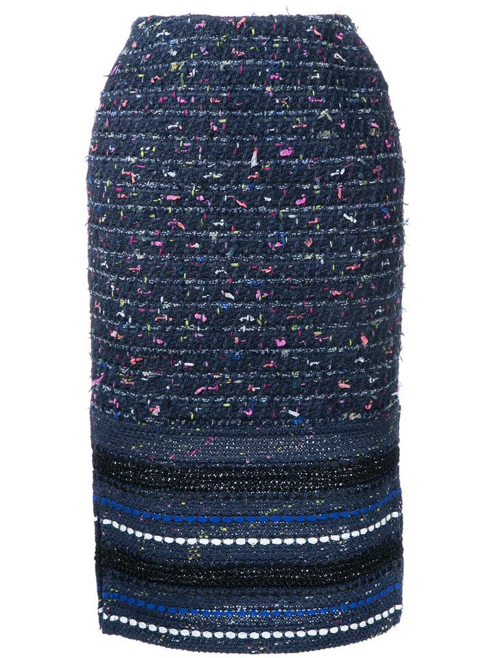Coohem Tweed Skirt, Women's, Size: 40, Blue, Cotton/linen/flax/acrylic/rayon