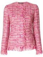 Tagliatore Fitted Tweed Jacket - Pink & Purple