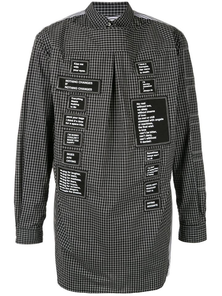Takahiromiyashita The Soloist Deconstructed Patch Logo Shirt - Black