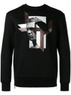 Neil Barrett Graphic Print Sweatshirt, Men's, Size: Xs, Black, Polyurethane/viscose
