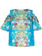Aula Floral Print Top - Black