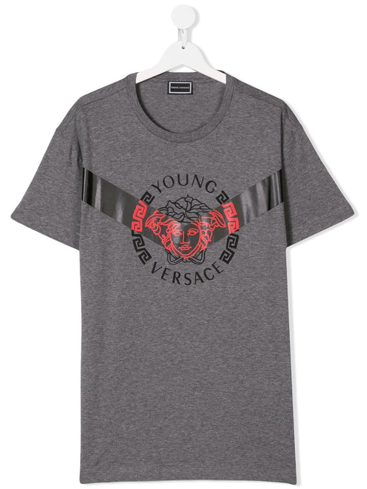 Young Versace Teen Medusa Print T-shirt - Grey