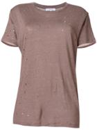 Iro Distressed Knitted T-shirt - Brown