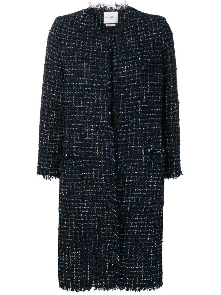 Ballantyne Bouclé Tweed Midi Coat - Blue