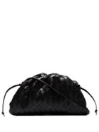 Bottega Veneta Black Mini Drawstring Woven Leather Clutch Bag