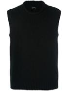Jil Sander Knitted Sleeveless Sweater, Men's, Size: 48, Black, Yak