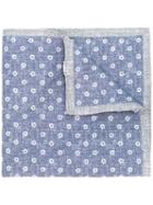 Eleventy - Floral Pocket Square Scarf - Men - Linen/flax - One Size, Blue, Linen/flax