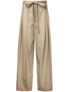 Estnation Pleated High-waisted Trousers, Women's, Size: 38, Brown, Cotton
