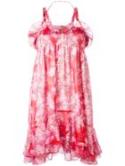 Carven Floral Print Dress, Women's, Size: 40, Pink/purple, Polyester/acetate/silk