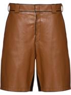 Prada Leather Bermudas - Brown