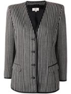 Valentino Pre-owned 1980's Striped Slim Jacket - Black