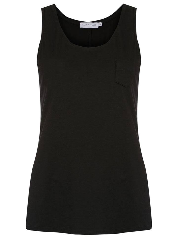 Mara Mac Tank With Front Pocket - Black