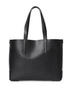 Burberry Embossed Monogram Motif Leather Tote - Black