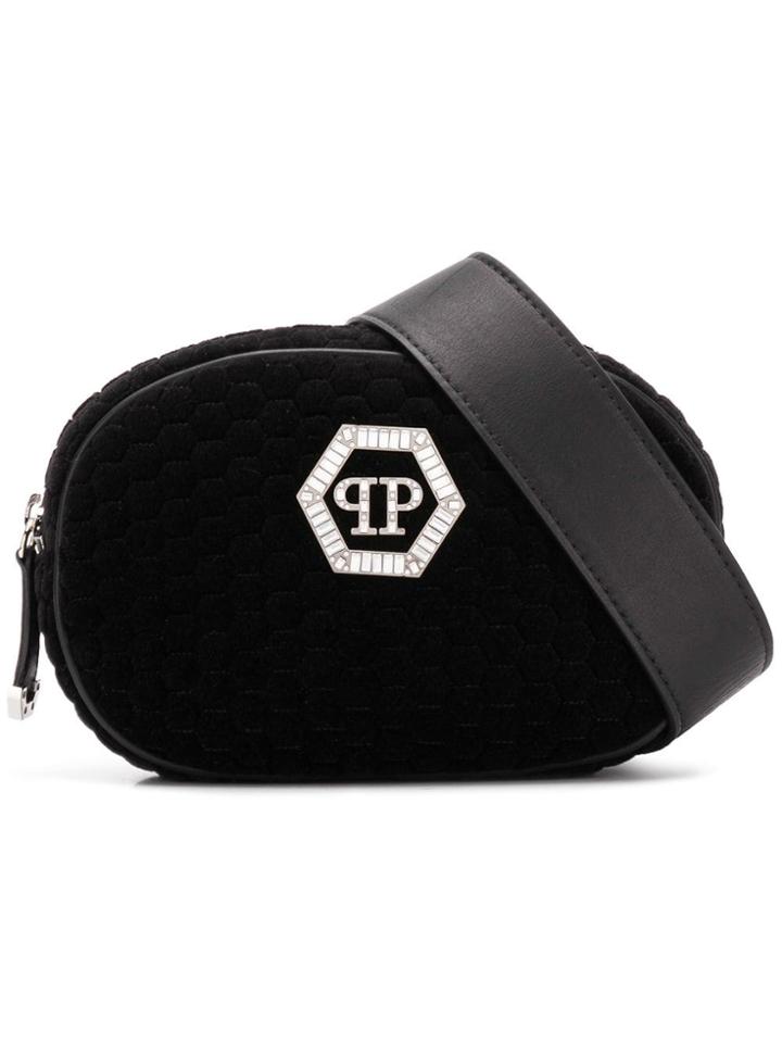 Philipp Plein Zipped Logo Belt Bag - Black