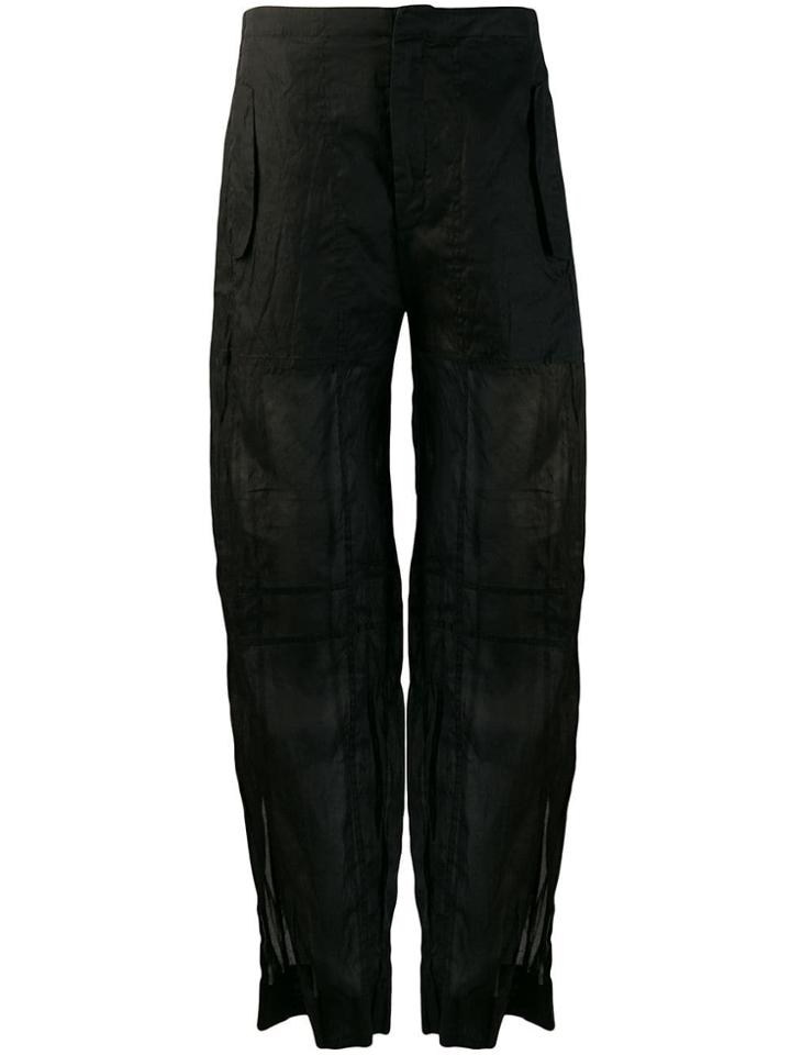 Jil Sander Front Slit Trousers - Black