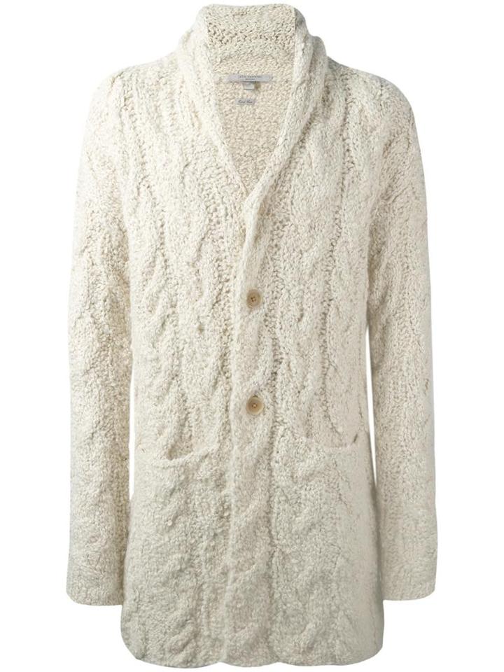 John Varvatos Long Cardigan, Men's, Size: Xl, Nude/neutrals, Alpaca/merino