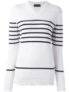Sonia Rykiel Striped Detailing Pullover, Women's, Size: Small, White, Wool/polypropylene/polyamide