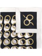 Bulgari Logo Print Scarf, Women's, Black, Silk