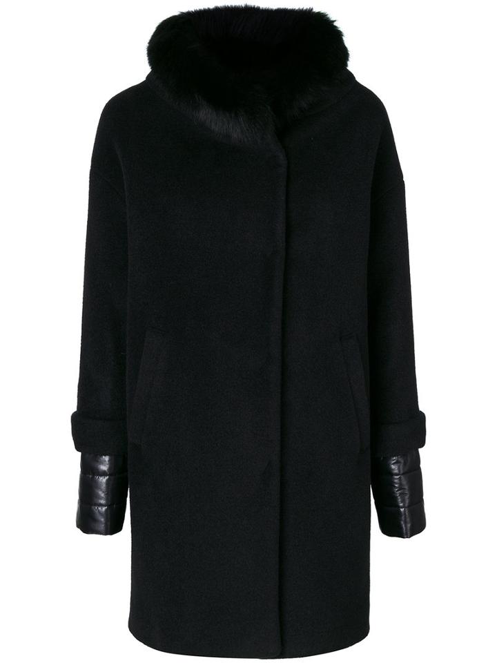 Herno - Classic Fitted Coat - Women - Silk/polyamide/angora/virgin Wool - 42, Black, Silk/polyamide/angora/virgin Wool