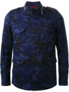 Loveless Camouflage Print Jacket, Men's, Size: Large, Blue, Cotton/polyurethane