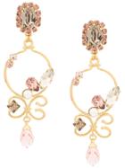 Erdem Crystal Drop Earrings - Pink