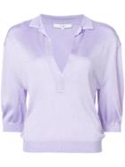 Tibi Knitted Collared Jumper - Pink & Purple