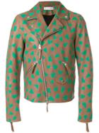 Jw Anderson Heart Print Biker Jacket - Brown