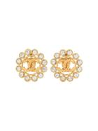 Chanel Vintage Chanel Rhinestone Earrings - Gold