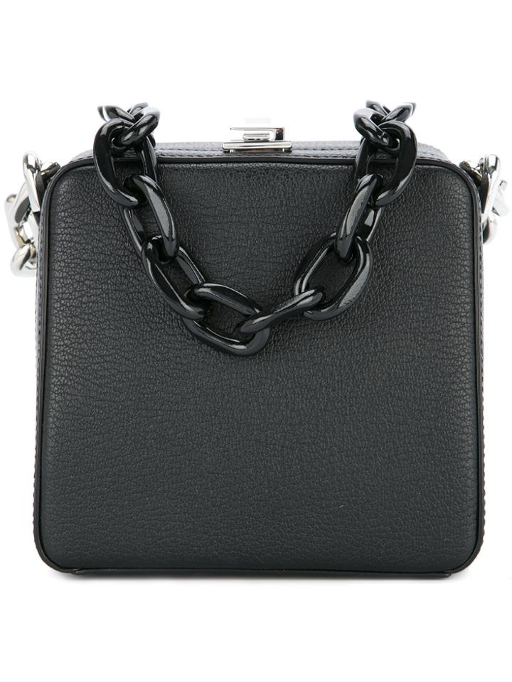 The Volon Chain Handle Box Tote - Black