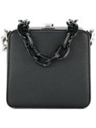 The Volon Chain Handle Box Tote - Black