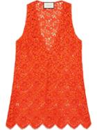 Gucci Flower Lace Sleeveless Top - Orange