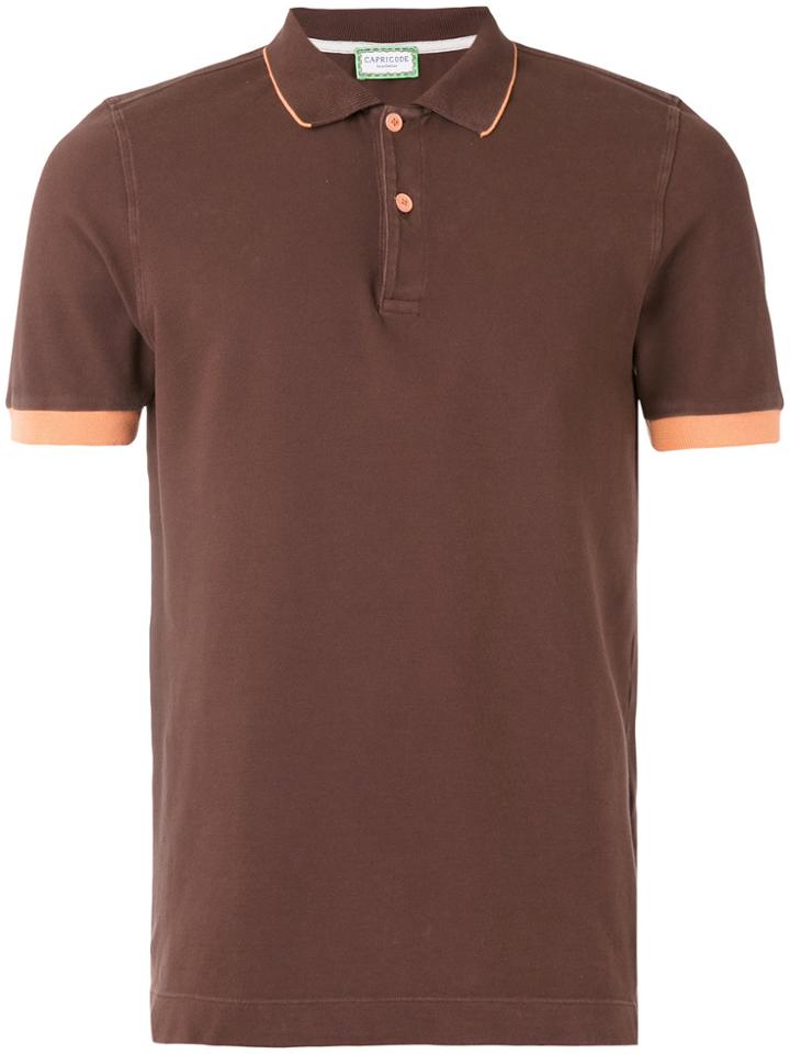 Capricode Contrast Polo Shirt - Brown