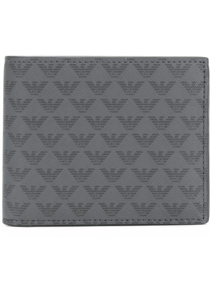 Emporio Armani Eagle-print Bifold Wallet - Grey