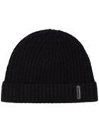Burberry Fisherman Knitted Cashmere Beanie Hat - Black