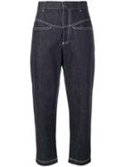 Fendi Cropped Tapered Jeans - Blue