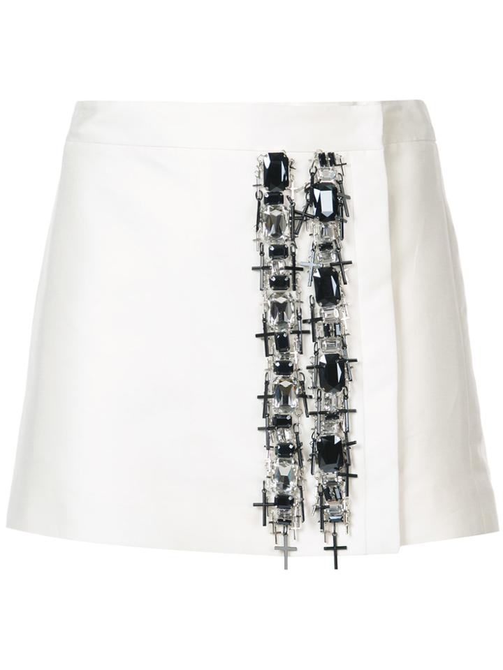 Thomas Wylde Pewter Embellished Skirt - White