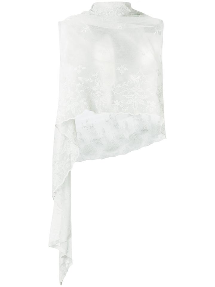Ann Demeulemeester Sleeveless Lace Overlay Top - Blue