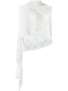 Ann Demeulemeester Sleeveless Lace Overlay Top - Blue