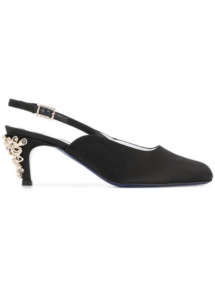 Koché Embellished Heel Sandals - Black