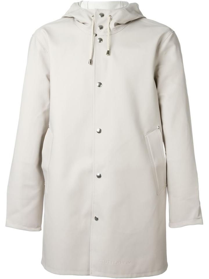 Stutterheim Hooded Raincoat, Men's, Size: Medium, Nude/neutrals, Cotton/polyester/pvc