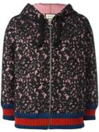 Gucci Web Trim Lace Hooded Jacket, Size: Medium, Black, Cotton/viscose/polyamide