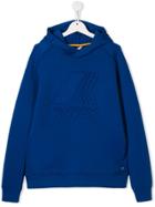 K Way Kids Logo Embossed Hoodie - Blue