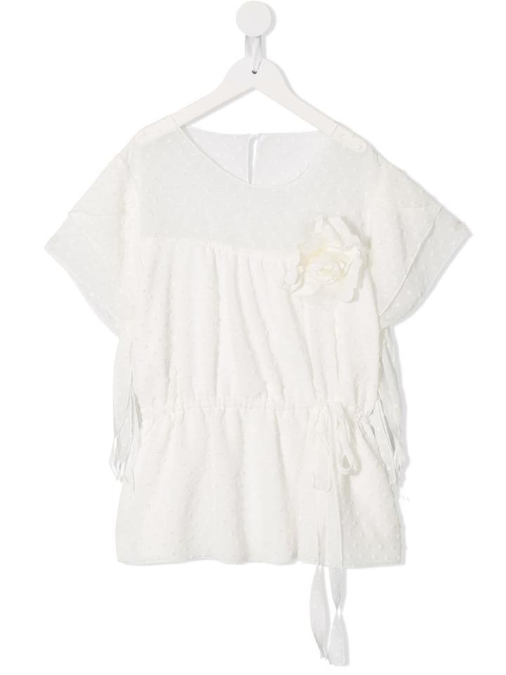 La Stupenderia Ruched Detail Top - White