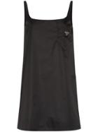 Prada A-line Logo Mini Dress - Black
