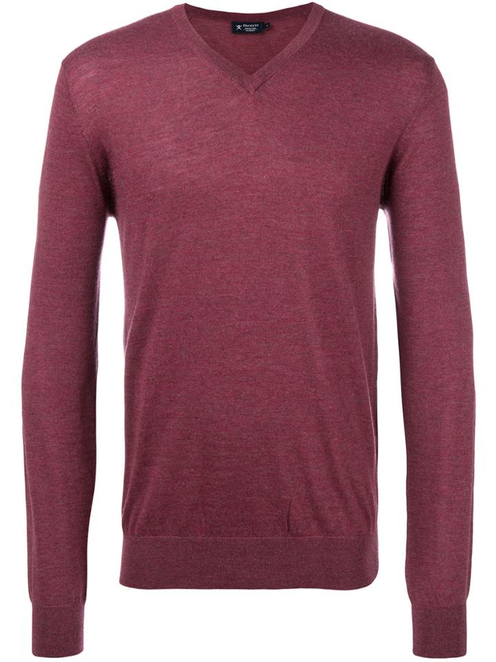 Hackett Elbow Patch Jumper - Pink & Purple