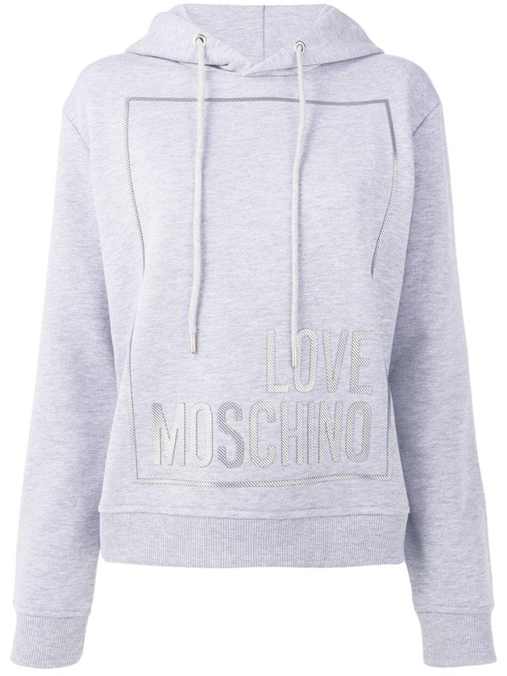 Love Moschino Logo Print Hoodie - Grey