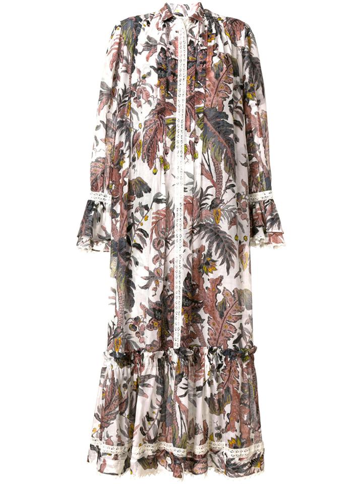 Etro Foliage Print Long Dress - Multicolour